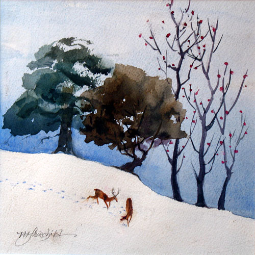 A Very Berry Day 416 
Watercolour -  7" X 7.25" - Private Collection

